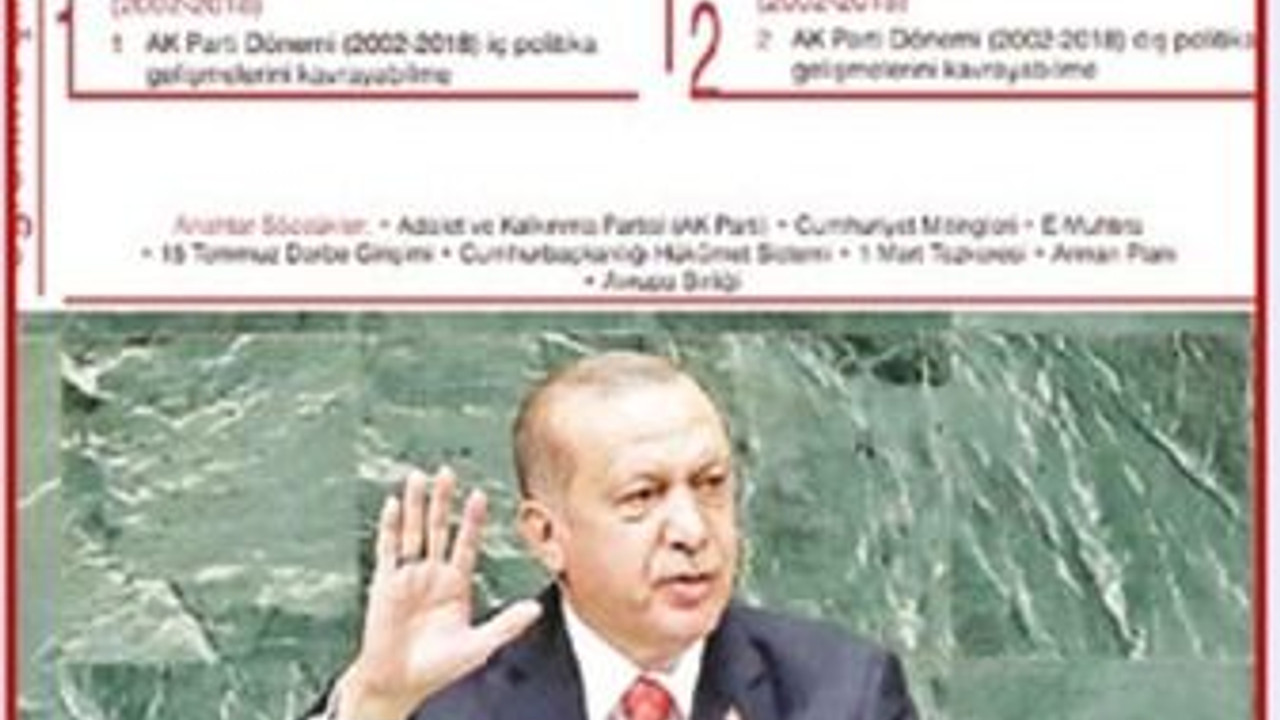 İnkılap tarihi kitabına AKP bölümü eklemişler